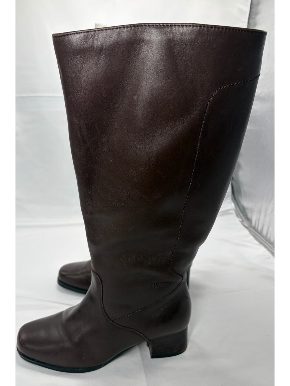 Blondo Waterproof Brown Leather Tall Boots Made in Canada Square Toe 6.5 W